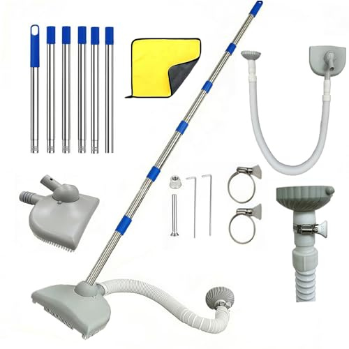 Pool Sauger Boden, Pool Staubsauger mit 350cm Schlauch, Poolsauger mit 230cm Teleskopstange, Umlaufwasserauslass Nutzender Pool Bodensauger, Pool Sauger Bürste Starker Saugleistung