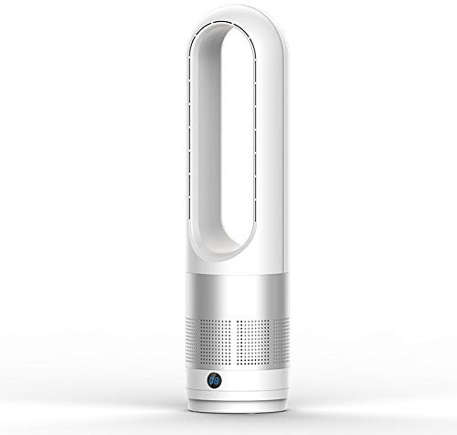 Bladeless Tower Fan with Air Purifier, 2 in1 Tower Fans,90° Oscillation, Super Quiet Air Cooler for Home and Office (Silver)