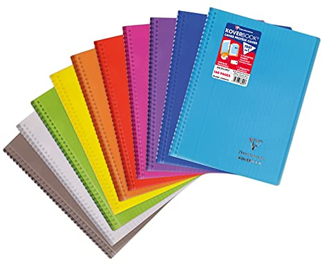 Clairefontaine 376401C Spiralheft Koverbook A4 80 Blatt Seyes 90g sortiert