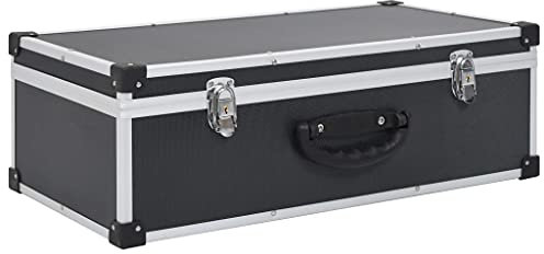 vidaXL CD-väska för 80 CD-skivor Skivväska Skivförvaring DJ-utrustning DVD-väska CD-fodral DVD-fodral Musikväska Aluminium ABS Svart