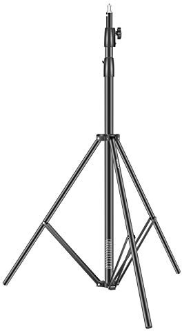 NEEWER 300cm Cavalletto Resistente Regolabile con Ammortizzatore a Molla in Metallo, per Softbox Strobo Flash Monoluce Luce Anulare ecc. da Studio Fotografico, Colore Nero