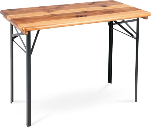 Stagecaptain BBT-117 Hirschgarten Bierzelttisch 117 cm 4X Set - 2 robuste, Kurze Biertische (117 cm lang) - Lackierte Oberfläche - Zusammenklappbar - Einfach zu verstauen und transportieren