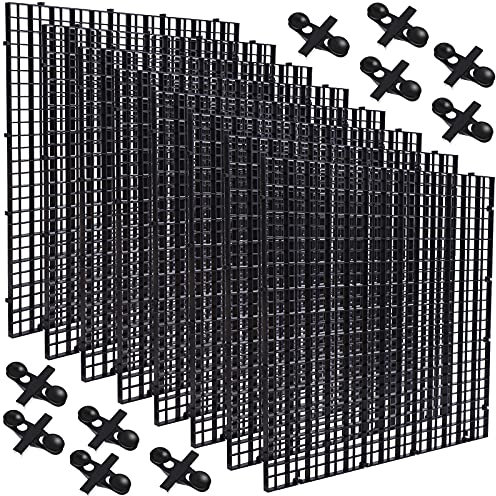 8 Pcs Large Aquarium Fish Tank Divider 11.7x11.7Inch Egg Crate Aquarium Filter Bottom Divider Tray Grid Isolation Board Partition Separator with 10 Pcs Sucker Clips for Mixed Breeding Light Diffuser