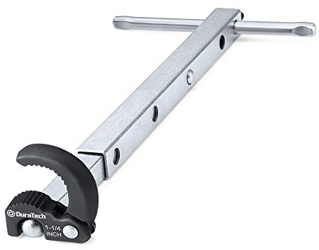 DURATECH Teleskop-Verstellbarer Standhahnmutterschlüssel Standhahn-Muttern-Schlüssel Beckenschlüssel 250mm-430mm, 4 Einstellgrößen, Kapazität von 10 mm bis 32 mm