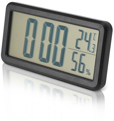 Sveglia digitale, Orologio con display di grandi dimensioni Nero Temperatura Umidità Sveglia da viaggio portatile Orologio elettronico LCD da parete Accessori da scrivania Sveglie per camere da letto