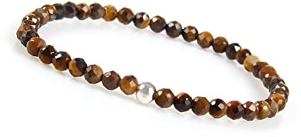 GD GOOD.designs Armband Damen mit echten Natursteinen und 925 Silber Perle I Naturstein Armband aus facettierte 4mm Edelstein Perlen - Inkl. Geschenkbeutel
