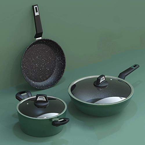 PURRL Set di stoviglie Set Completo di fornelli a induzione combinati per Uso Domestico Pentola a Gas in Tre Pezzi Cottura Antiaderente Little Surprise