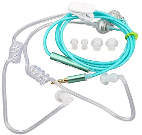 Auriculares con Tubo de Aire Bilateral de 3,5 Mm en la Oreja, Antirradiación con Cancelación de Ruido y Sonido Premium (Verde)