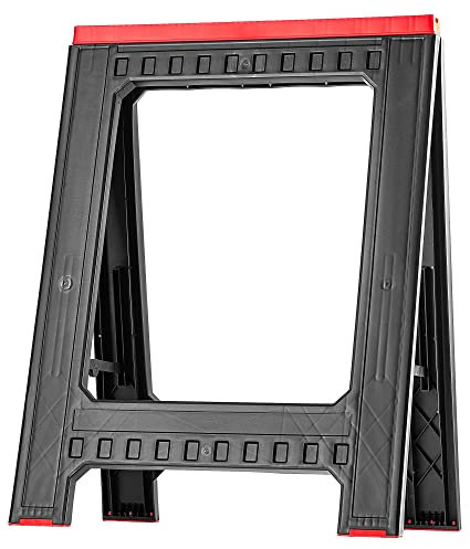 KADAX Cavalletto pieghevole per officina, 58 x 41,5 x 77 cm, in plastica, con scala, supporto pieghevole, supporto per lavori (1 pezzo/nero)