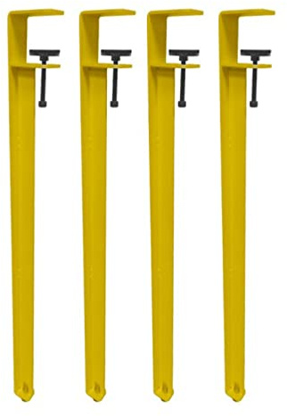 ZHUOZ1T Adjustable Metal Clamp Table Legs,Coffee Table Legs Bar Legs,F-Shape Dining Desk Foot,Workbench Support Legs,No Punching Design,With Floor Protectors (71cm(27.9in),Yellow)