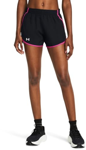Under Armour UA Launch 5'' 2-in-1 Short Pantalones cortos deportivos con forro transpirable para hombre, shorts deportivos elásticos, color negro/negro/reflectante