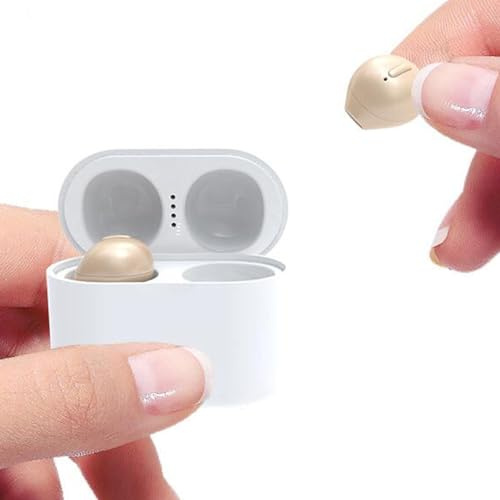 Xmenha Kleinst Schlaf Kopfhörer kabellos Bluetooth unsichtbar Mini Kopfhörer in-Ear Ohrhörer für Arbeit Schlafen versteckt Headsets für Seitenschläfer Schlafen im Ohr Wireless Earbuds (Nude)