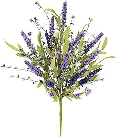 Flair Flower Künstliche Blumen Lavendel-Busch Kunstblumen Lavendel Künstlicher Lavendelstrauß Lavendelblüten Lavendelzweig Blumenstrauß für Hochzeit Party Haus Pflanze Dekoration Sommerblumen