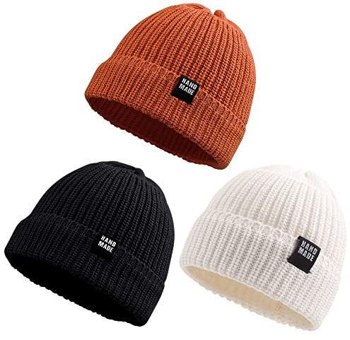 Pesaat Baby Mütze Jungen Strickmütze Weiche Baumwolle Mädchen Hut Kinder Schlupfmütze Warme Wintermütze 0-5 Jahren Winter,Herbst