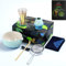 TEANAGOO Set da tè giapponese (7 pezzi) Set di fruste per matcha Ciotola per matcha con beccuccio Frustino per matcha in bambù (chasen) Paletta (chashaku) Porta fruste matcha Set N31, Blu sfumato