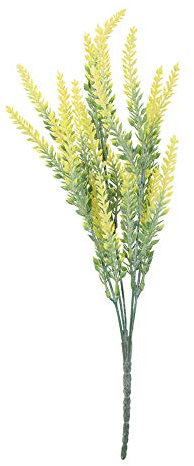 Qcwwy Künstlicher Lavendel, Kunststoff-Lavendelblumen, Gefälschter Lavendelstrauß, Hochzeit, Brautstrauß, Dekoration, DIY-Raumdekoration, Hochzeit, Tischdekoration (Yellow)