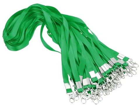 PATIKIL 48cm Cordino Bulk, 50pz Cordini per Insegnanti per Badge ID Chiavi Cordino Durevoli Personalizzati con Clip per Carta Identità, Verde Scuro | Cordino Durevoli Personalizzati, con Clip per Carta Identità, per Badge ID Chiavi