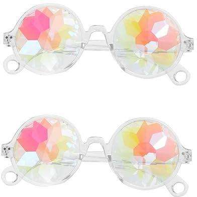 VALICLUD 2 Stk Kaleidoskopbrille 4d-brille Trippige Brille Kaleidoskop-rave-brille 4d-kaleidoskop-brille Festivalbrille Sonnenbrille Regenbogenbrille Festival-kaleidoskop-brille