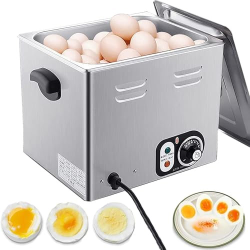 Dfdieratve Cocedor de Huevos EléCtrico para Huevos Duros, Escalfador AutomáTico Comercial, MáQuina AutomáTica para Huevos Medio Cocidos y Huevos Pasados ​​por Agua
