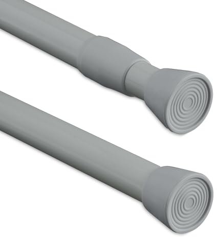 Relaxdays Teleskopstange, 150–280 cm, Klemmstange für Duschvorhang, Gardine, Türrahmen, Edelstahl, ohne Bohren, grau