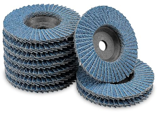 NuoDunco 10 Stück 76mm Fächerscheiben, Feine Oberfläche Fächerscheibe 60 Korn Winkelschleifer Chleifmopteller Schleifscheiben Flap Disk für Metall Holz Stahl