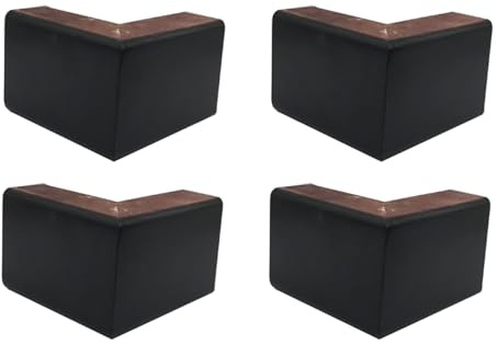 Solid Wood Furniture Legs Set of 4 10cm L Shaped Sofa Legs for Bed Couch Dresser Wooden Table Legs Replacement with Protective Feet