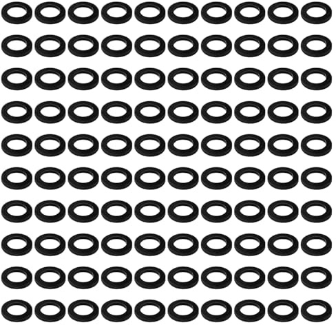 YIXISI 100 Pezzi Rondelle Per Cerniere Porte 10.2x15x2 mm Anelli Di Plastica In Nylon Per Porte Camera Nero