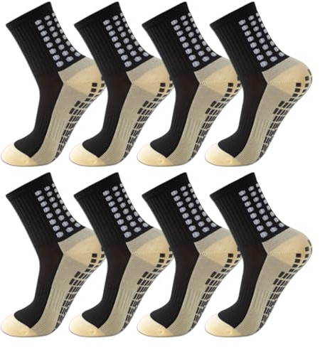 HYRKOTW Calzini Grip Calcio, Calzini Grip Calcio Antiscivolo Uomo - Calze Grip Calcio - Calzini Calcio Antiscivolo per Scarpe Calcio Uomo - Ideali per Partite e Allenamenti