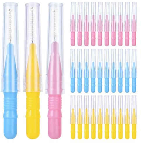 Set di 30 spazzole interdentali, spazzole dentali, mini spazzolino da denti per filo interdentale, spazzole per filo interdentale, strumenti per la pulizia dei denti per pulire gli spazi tra i denti
