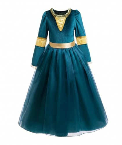 Lito Angels Abito Principessa Avventurosa Bambina 5-6 Anni Taglia 116 Costume da Favola Medievale per Carnevale Halloween Natale Tea Party Cosplay Festa Travestimento Scuola