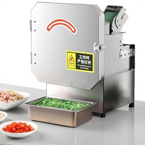 CUTANGELAR Affettatrice Per Cipollotti Professionale, Tagliaverdure Elettrico Da 300 W Acciaio Inox Per Ristoranti, Catering, Bancarelle Di Cibo, Lavora 150 Kg All'Ora Per Ingredienti Morbidi E Duri.