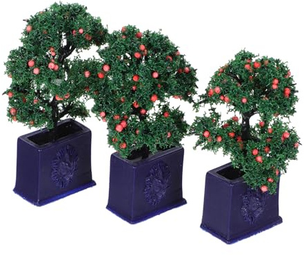 Toyvian Lot De 3 Petites Plantes Artificielles en Pot pour Décoration D'Intérieur Fausses Plantes pour Maison De Poupée Mini Arbres pour Travaux Manuels Artificielles en