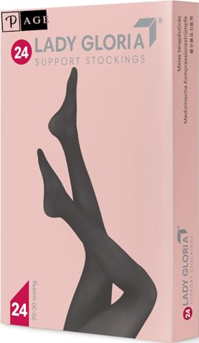 p age Lady Gloria Collant Calibrato a Compressione Graduata 20-30 mmHg, Calze Medicali per Vene Varicose e Gravidanza, Collant Elastiche per Donna Colore Nero, Tg 4