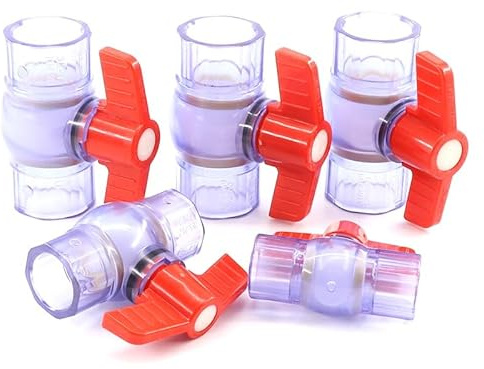 20~50mm Transparent PVC Pipe Connectors Garden Water Aquarium Fish Tank Drainage Joints Fittings Accessories Tee Union Ball Valve(Ball Valve 50MM)