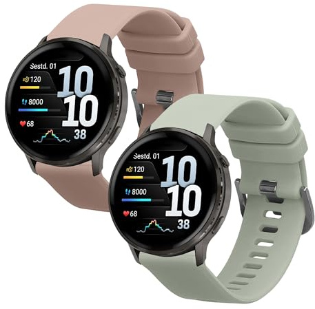 kwmobile Straps for Garmin Venu 4 41mm Straps - 2x Replacement Silicone Watch Bands - Smartwatch or Fitness Tracker