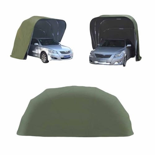 Cochera portátil, refugio duradero resistente a todo tipo de clima, gran almacenamiento al aire libre con cerradura para automóviles y camiones
