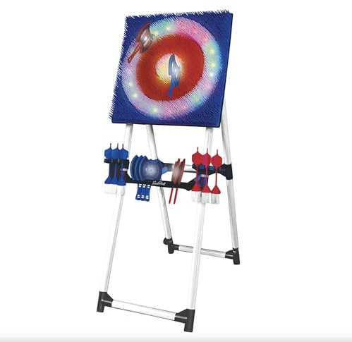 Light Up Axe Throw Set with Steel Frame – Includes 8 LED Light-Up Axes & 6 Darts – Indoor & Outdoor Target Throwing Game for Kids, Teens & Adults
