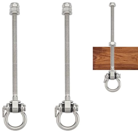 WADORN 2Pcs Swing Hangers Heavy Duty Swing Hanger Kit with Shackle Stainless Steel Swings Hangers 9.45 Inch Length for Yoga Swings Hammock Porch Treehouse Attachment Hardware Mounting