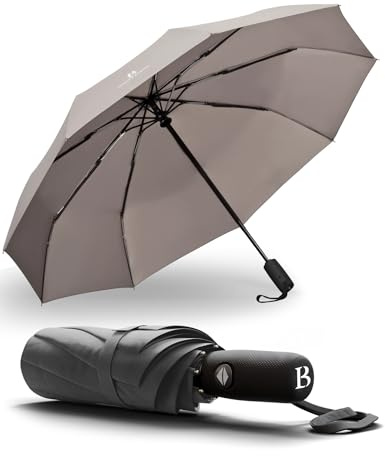 LOGAN & BARNES Regenschirm sturmfest bis 140 km/h - Taschenschirm mit zertifizierter Teflon-Beschichtung gegen Feuchtigkeitsschäden Modell Boston