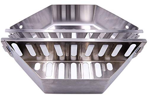 B&B Smoking Co. Stainless Steel Large Charcoal Basket Fuel Holders, Set of 2 Char Baskets, Fits 57cm and above, Kettle BBQ Charcoal Grills, Compatible with Weber