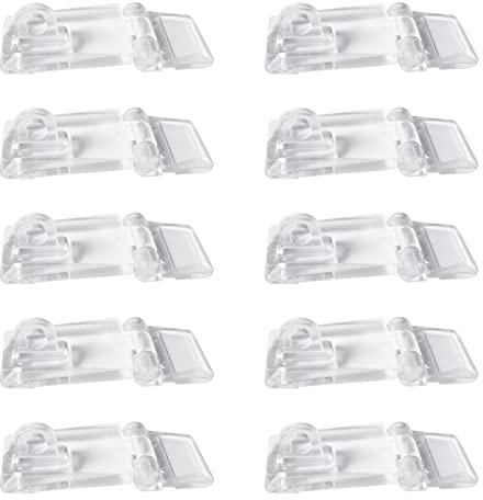 INCREWAY Lot de 10 loquets à charnière en acrylique transparent de 25 x 55 mm - Mini loquet de charnière en plastique transparent pour porte et boîte cadeau