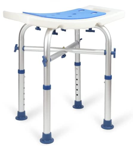 LandTale Sgabello da doccia resistente, 226,8 kg, montaggio senza attrezzi, antiscivolo, robusta sedia da bagno regolabile in altezza, vasca da bagno stretta per anziani, anziani, disabili e disabili