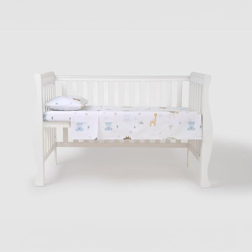 TRAMAS+ Juego Sábanas Cuna 60x120 100% Algodón, Set 3 Piezas Bebé | Juego de sábanas para cuna 60x120 de 100% algodón. Incluye bajera, encimera y funda de almohada. Suave y transpirable.