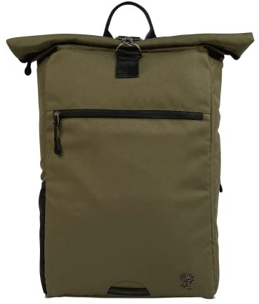 FUCHS & REBELL® Rolltop Rucksack PIET - Durchdacht & Nachhaltig - mit Laptopfach & Anti Diebstahl Tasche - 15-22L (Olivgrün)