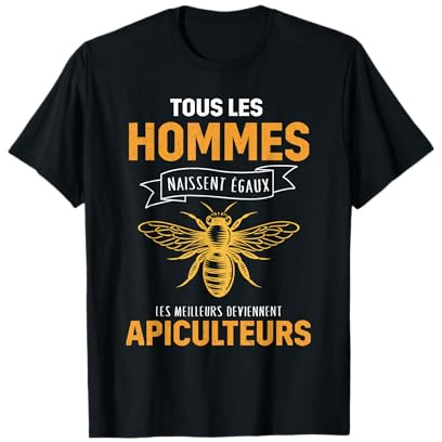 Ruche d'abeille apiculteur miel cadeaux pour hommes papas pères français T-Shirt