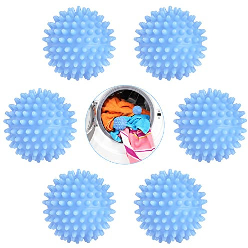 URAQT Tumble Dryer Balls, 6 Pack Energy Saving Dryer Balls, Reusable Tumble Dryer Clothes Softener Washing Machine Balls, Silicone Laundry Balls for Home Washing Machine Quick Drying