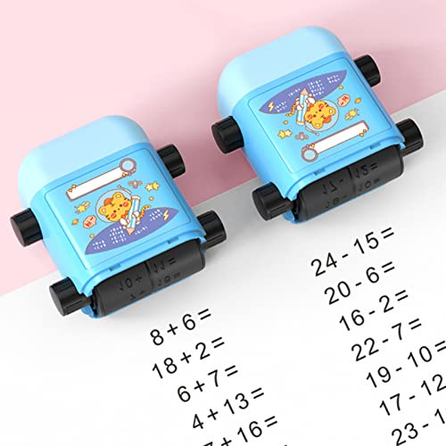Mathe Stempel Roller Zufällig Roller Digitaler LehrstempelAdditions und Subtraktions Arithmetik Rolle Stempel Doppelter Kopf Rechenstempel für Frühkindliche Initiierung Kinder Mathematikübung (A)
