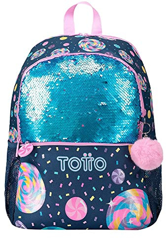 TOTTO Mochila escolar grande de dulces y piruletas - Sweet Candy TAMAÑO GRANDE