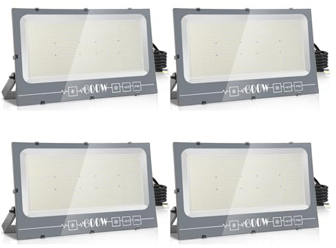loyal LED Strahler Außen Fluter Aussen: 600W Superhell Scheinwerfer 3000K Warmweiß 60000LM - IP66 Wasserdicht Verstellbar mit Bügel für Garten, Garage, Sportplatz