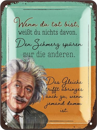 LANOLU Retro Blechschild SCHMERZ SPÜREN ANDERE, vintage Metallschilder mit Sprüchen, Shabby Chic Deko Küche und Garten, lustige Schilder aus Metall 15x20cm